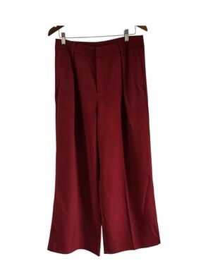 Anewsta Wide Leg Pants Burgundy Wine Maroon Womens Size L New NWT